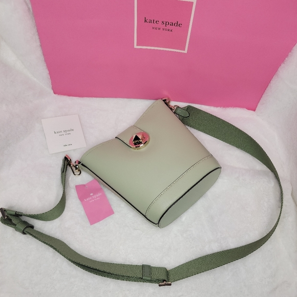 NWT Kate Spade Audrey Mini Bucket Crossbody Bag, Sage Green - Picture 3 of 14